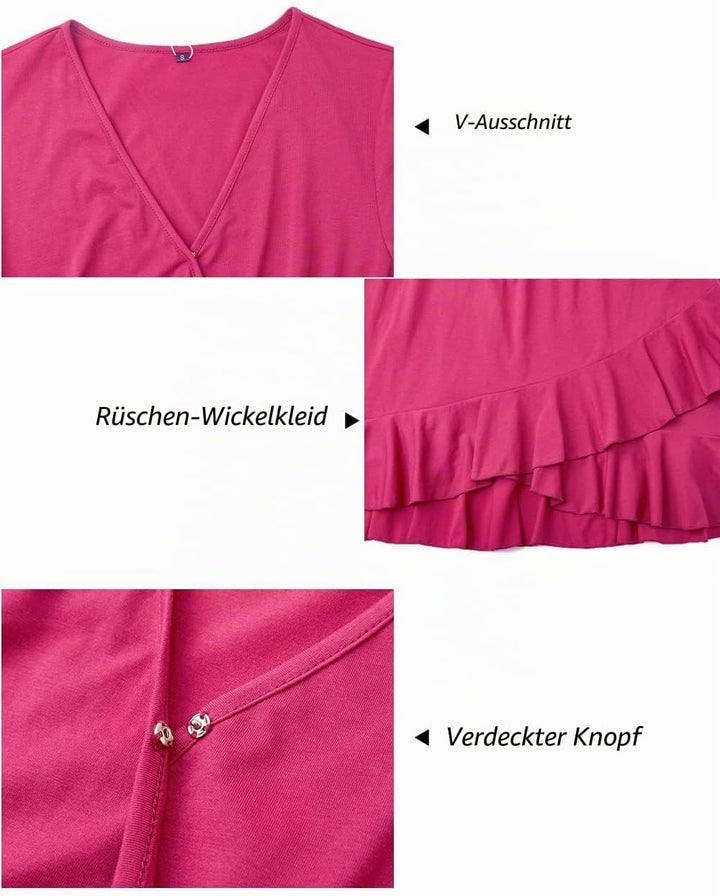 ULTRANICE Damen Sommerkleider Blumenmuster Kleid V-Ausschnitt Strandkleid Verstellbaren Spaghettiträ