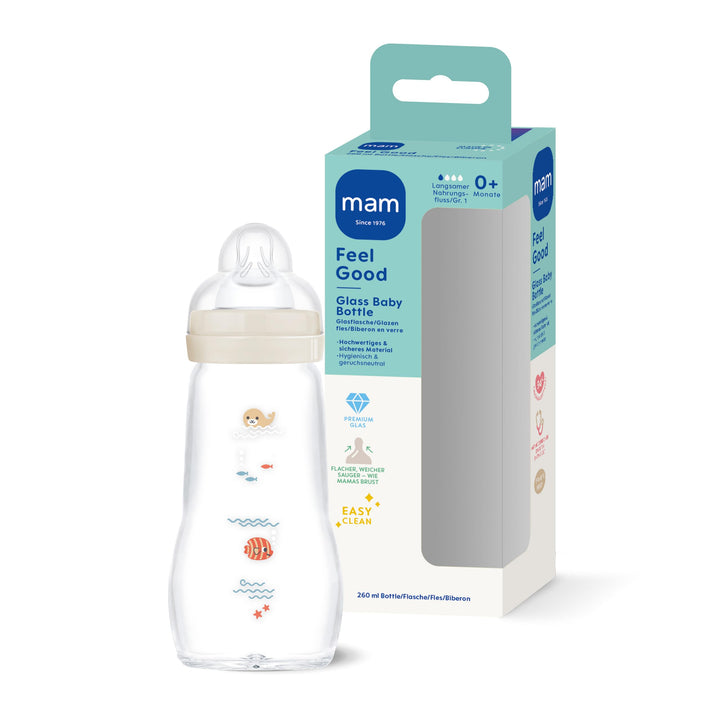 MAM Feel Good 260 ml, 0+ Mon., Robbe Beige/Clownfisch 260 ml, Beige/Clownfisch 260 ml