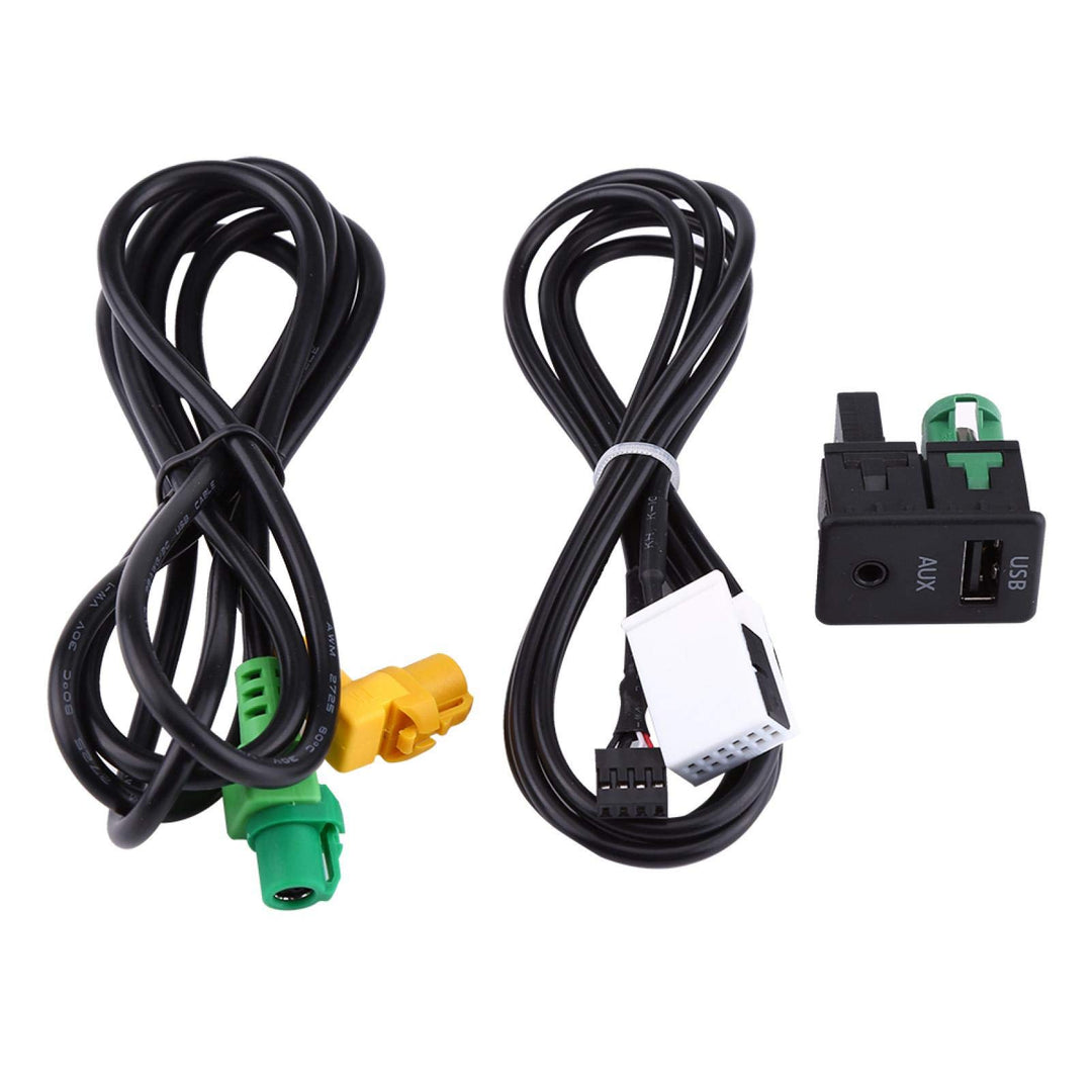 Qiilu Auto USB AUX Schalter Steckdose Kabelbaum Kabel Adapter für BMW 3er 5er E87 E90 E91 E92 X5 X6