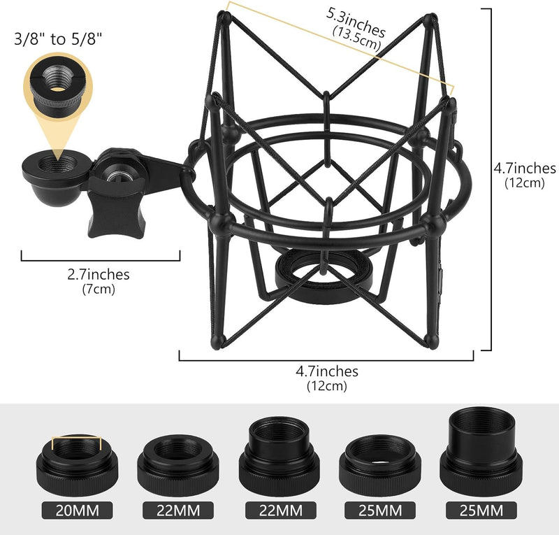 Geekria For Creators Mikrofon-Stossdämpferhalterung, kompatibel mit Samson C01, C01U Pro, C03, C03U,