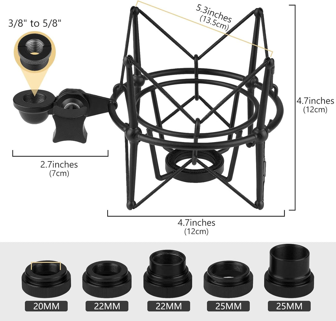 Geekria for Creators Mikrofon Shock Mount Kompatibel mit AKG P120, P220, P420, P820, Mic Anti-Vibrat