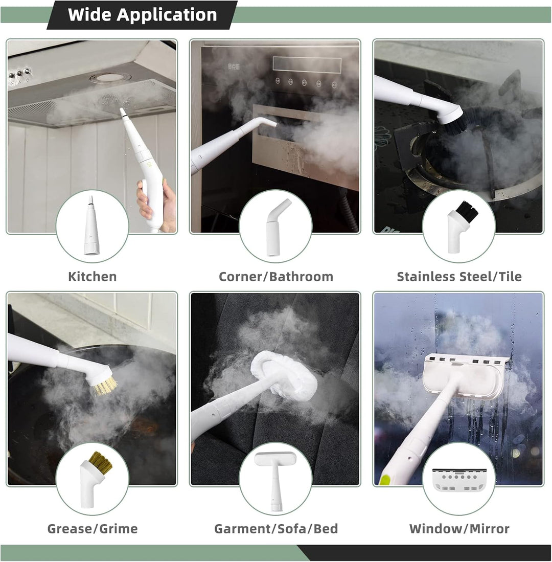 FANTASK 1000W Dampfreiniger Handgerät, 300 ml Wasserkapazität & 10 Zubehörsätze, Steamshot Steam Cle