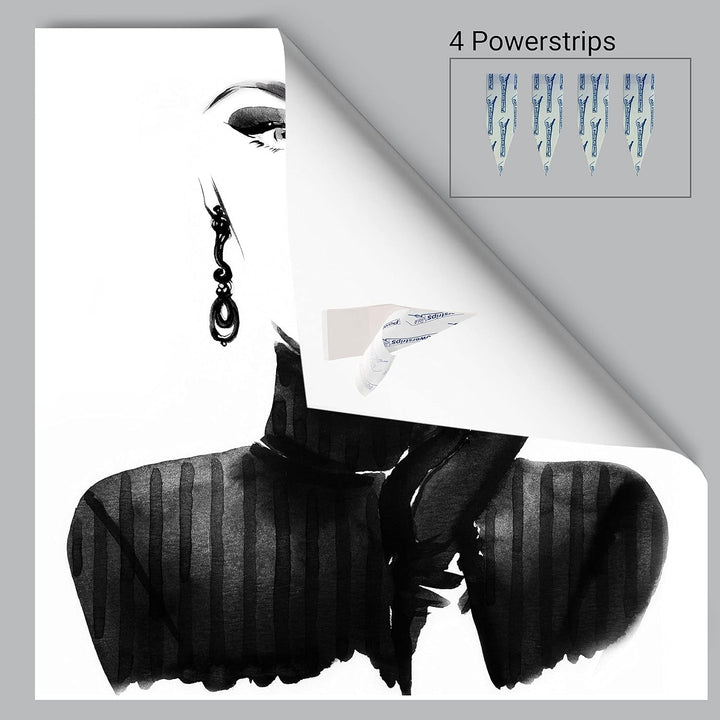 wandmotiv24 Poster als Wanddeko, Grösse 50x50cm, Model Gemälde, Rot, Fashion, Frau, Frauen Lippen, M