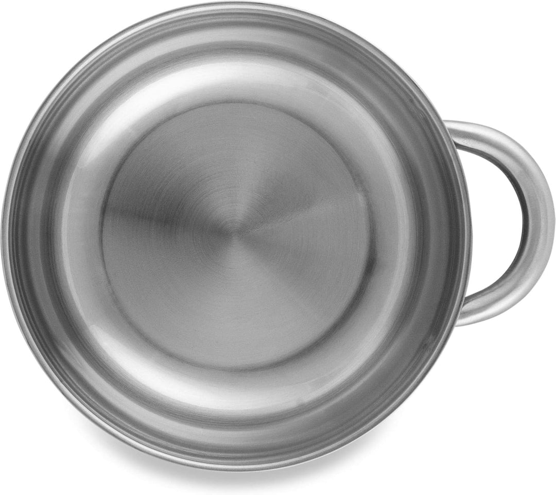 Camping Edelstahl Geschirrset 2X Besteckset + 2X Teller + 2X Tasse Silver mit Griff OneSize, Silver