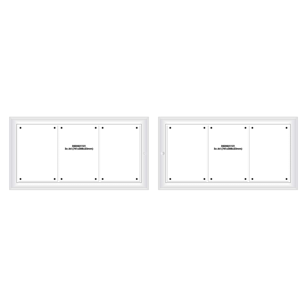 KaufDeinSchild 3xA4 (741x388x23mm) Schaukasten Salvador Innen- und Aussenbereich abschliessbar Infok