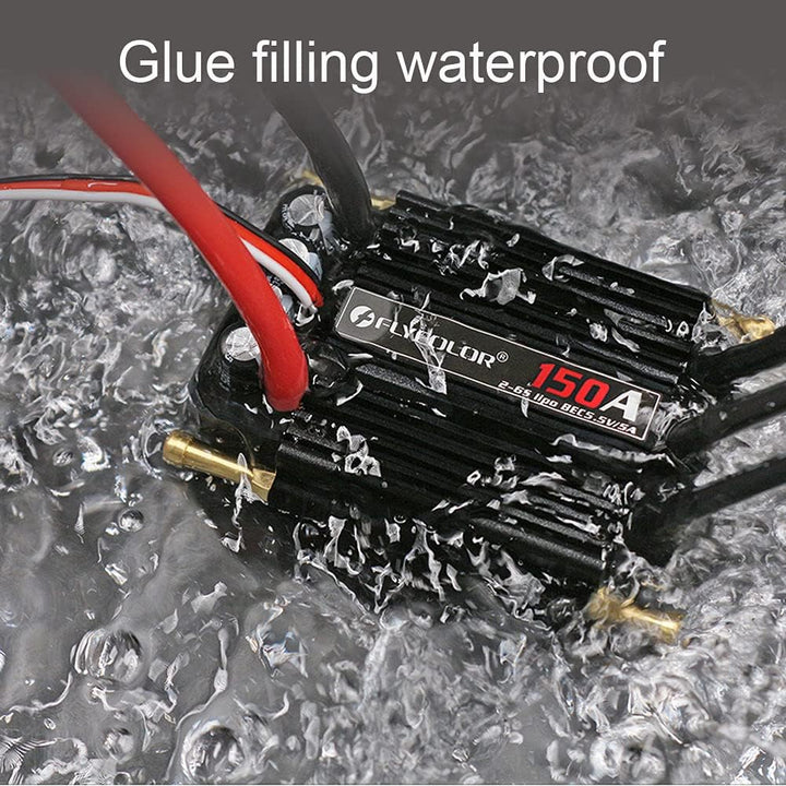 FLYCOLOR 150A ESC 2-6S Waterproof Brushless Elektronischer Geschwindigkeitsregler mit 5.5V/5A BEC un