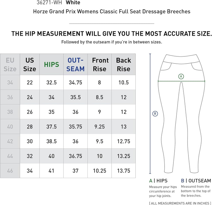 HORZE Damen Reithose Grand Prix, Turnierreithose mit Ledervollbesatz 32 Weiss/Opulenter Garten, 32 W