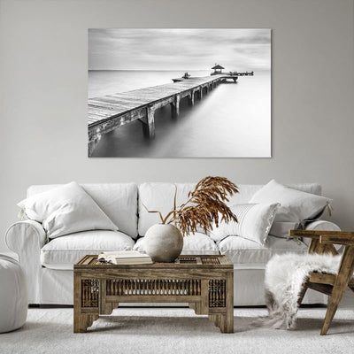 Bilder auf Leinwand 100x70cm Leinwandbild Thailand bucht strand brücke Gross Wanddeko Bild Schlafzim