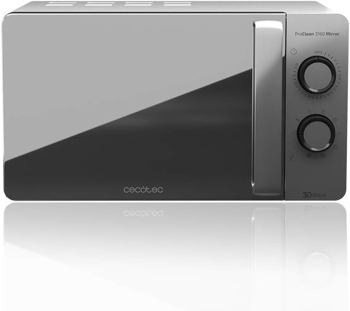Cecotec Microondas ProClean 3160-Mirror, 20 L,Ready2Clean-Beschichtung, 800 W-Grill,9 Stufen, 30min-