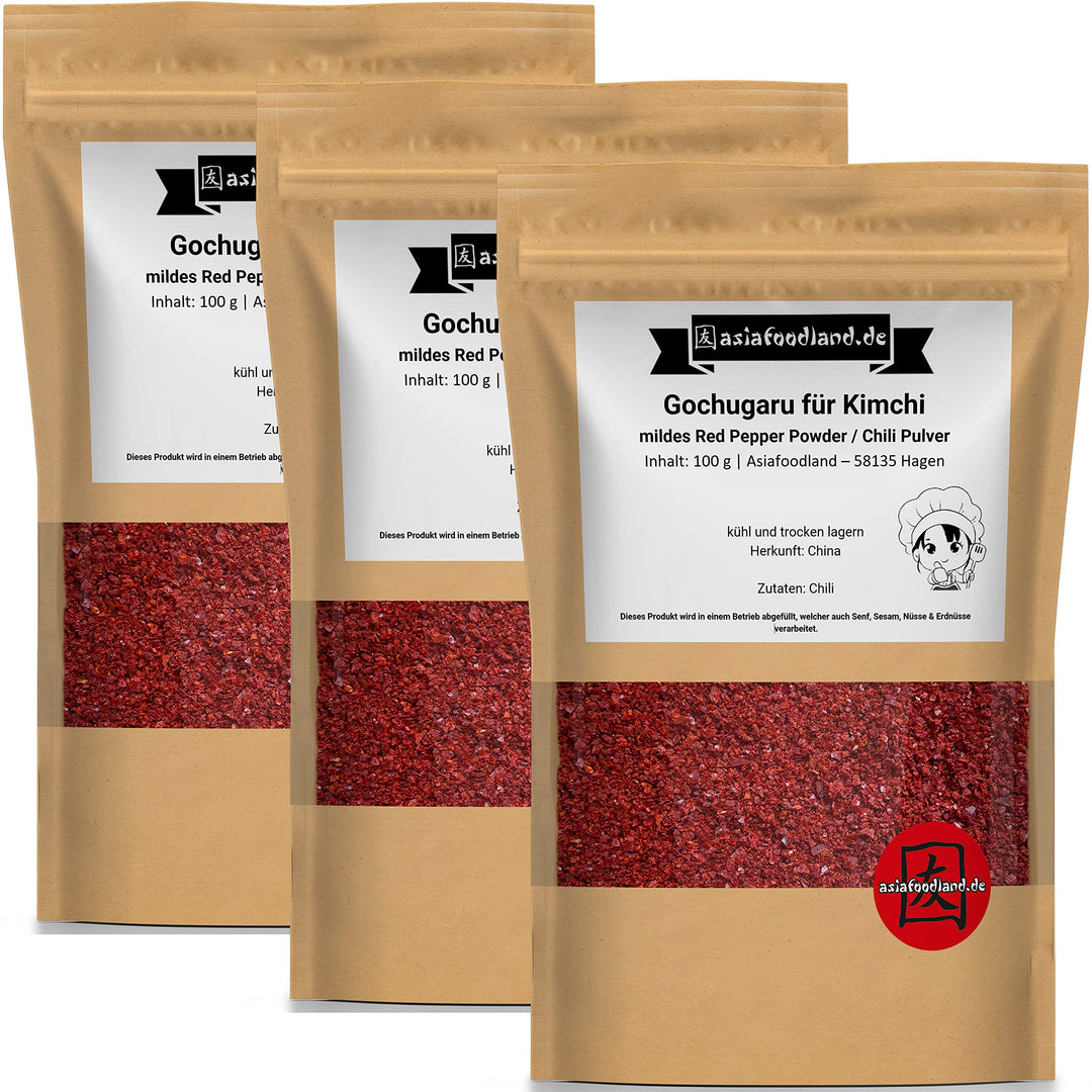 asiafoodland - Gochugaru - Chili Pulver für Kimchi - mildes Red Pepper Powder, 3er Pack (3 x 100g) 1