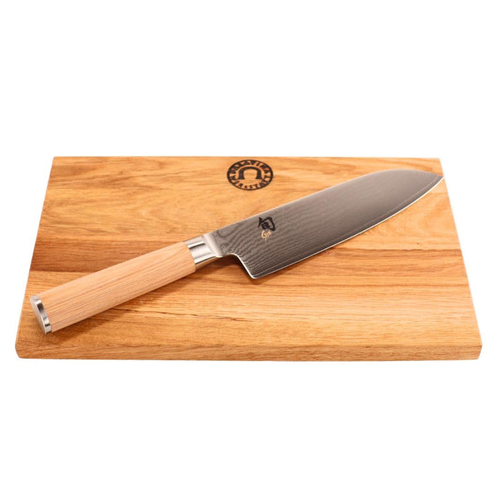 Kai Shun Classic White Geschenkset | ultrascharfes Santoku DM-0702W | 18 cm Klinge aus 32-Lagen Dama