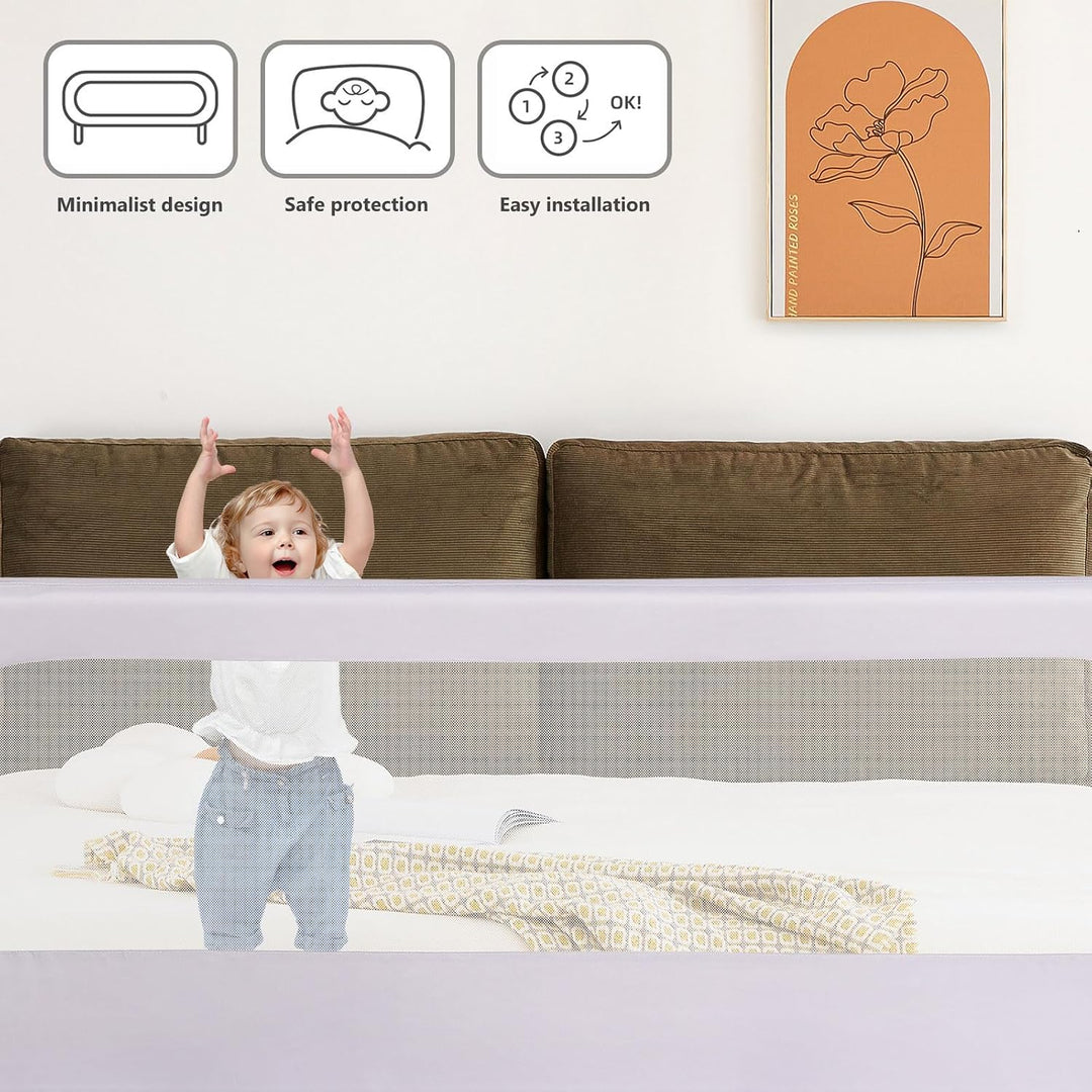 homewell Bettgitter für Kinder, Zaun an der Grenze der Wiege, tragbar, macht das Baby sicherer, 180