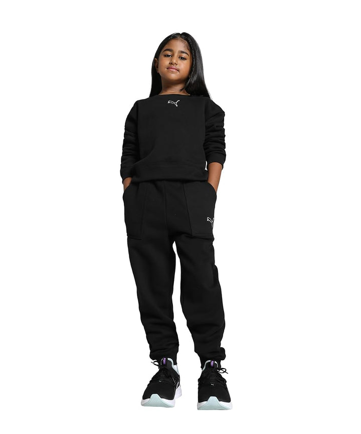 PUMA Mädchen Loungewear Suit Fl G Trainingsanzug 104 Puma Schwarz, 104 Puma Schwarz