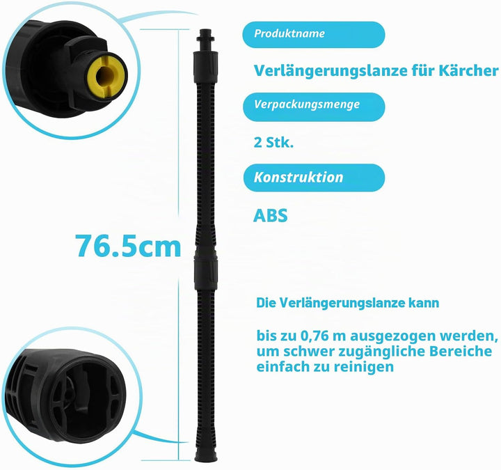 Sprühlanze Verlängerung für Hochdruckreiniger-Zubehör, kompatibel mit Kärcher K2-K7 Serie Hochdruckr
