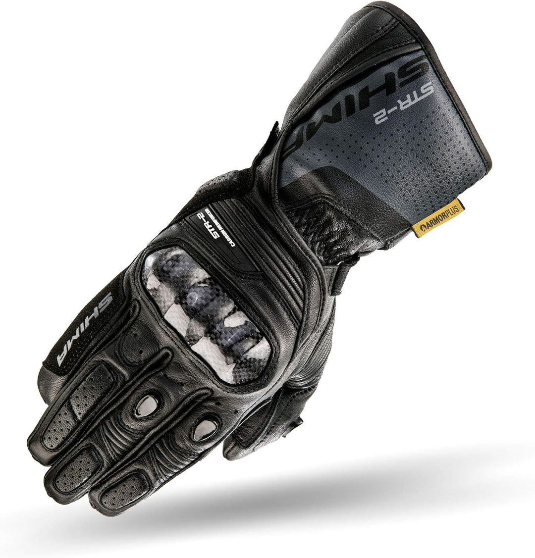 SHIMA STR-2 Motorradhandschuhe Herren - Touchscreen, Sommer, Sport Leder Handschuhe mit Carbon Knöch