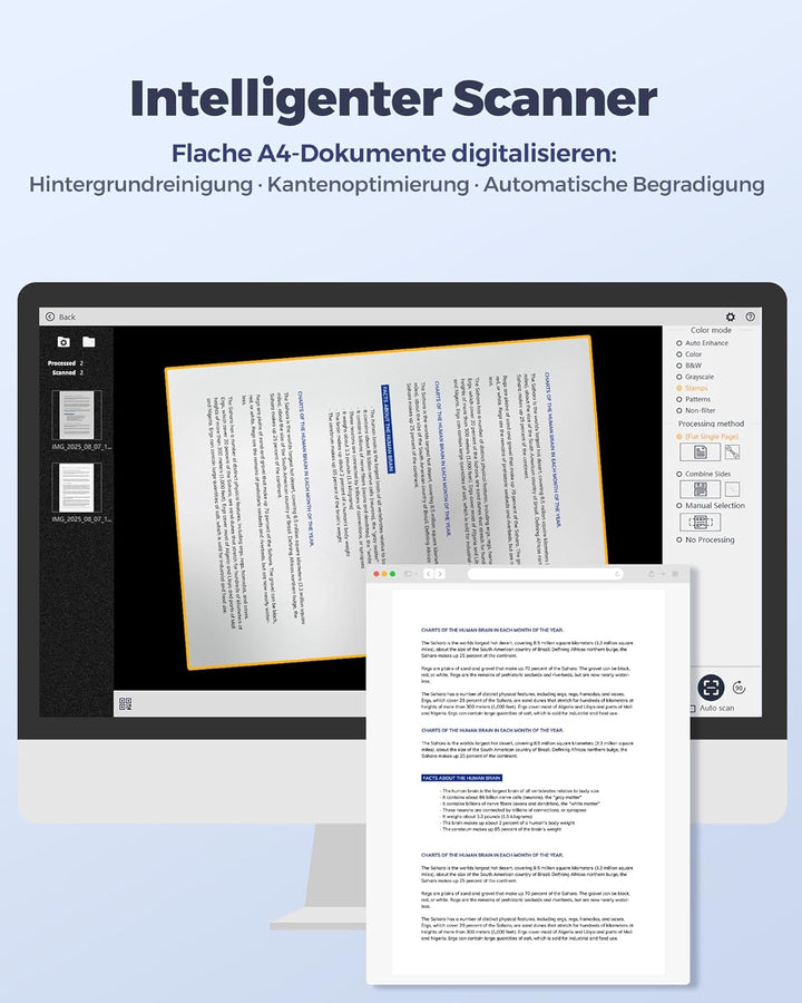 CZUR 12MP USB-Dokumentenkamera und Visualizer, A4 Dokumentenscanner tragbarer Scanner, für Lehr- und