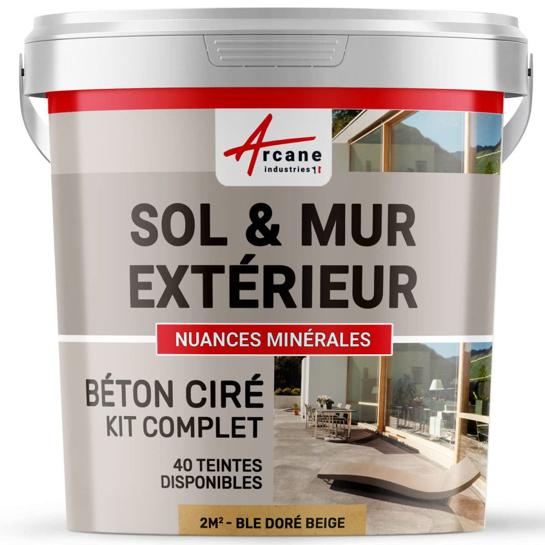 Komplettset – Béton Ciré extérieur – Arbeitsplatte – Feinputz/Sichtbeton. kit 2 m² Ble Dore - Beige,