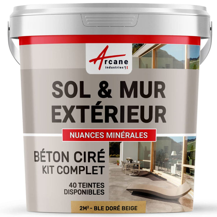 Komplettset – Béton Ciré extérieur – Arbeitsplatte – Feinputz/Sichtbeton. kit 2 m² Ble Dore - Beige,