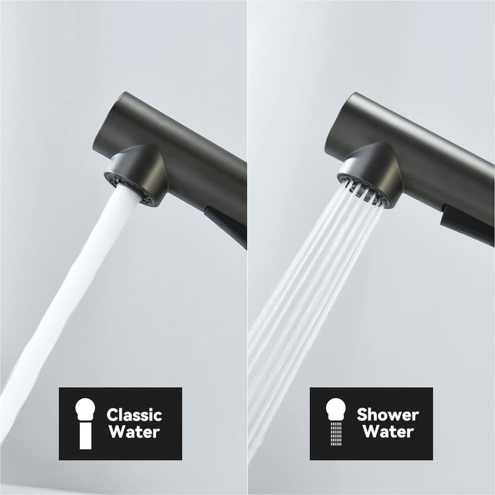 Wasserhahn Küche Ausziehbar, CECIPA Hochdruck Küchenarmatur mit Brause, Mischbatterie Küche mit 2 St