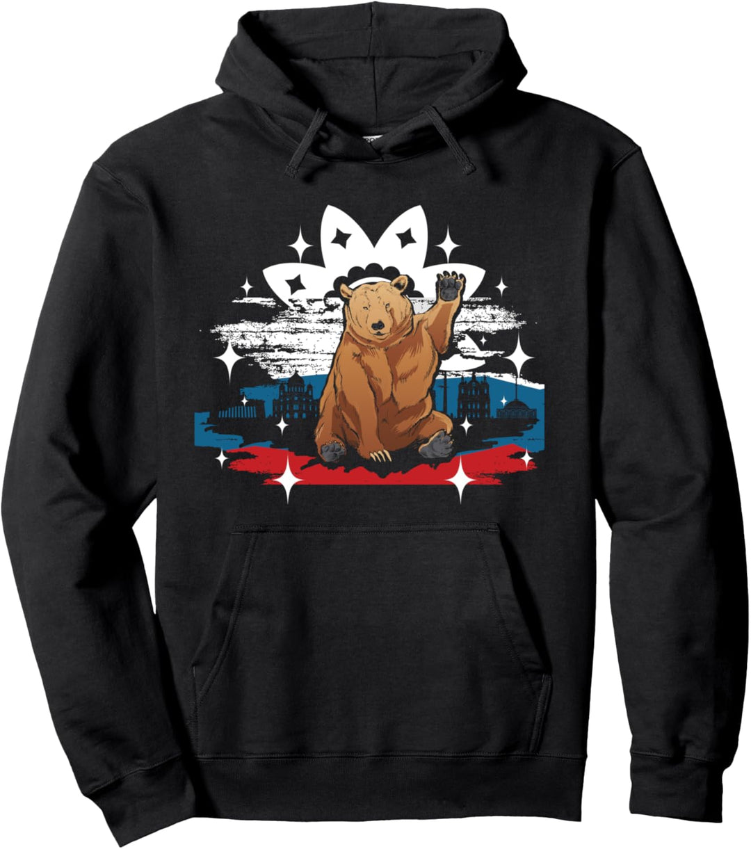 Russland und Russia mit russischem Bär und russische Pullover Hoodie