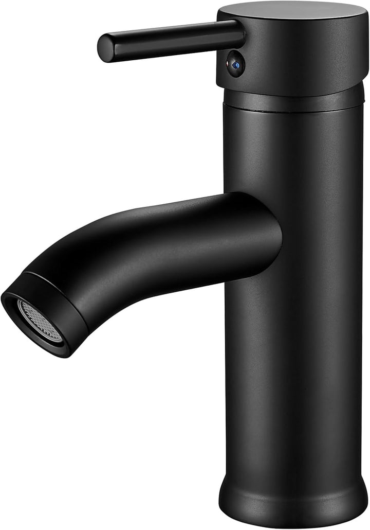 kisimixer Wasserhahn Bad Schwarz Waschtischmischer, Einhandmischer Waschbecken Armaturen mit Kalt/Wa