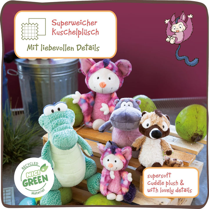 NICI Kuschelkissen Krokodil und Nilpferd – Nachhaltiges Kuscheltierkissen für Mädchen, Jungen & Baby