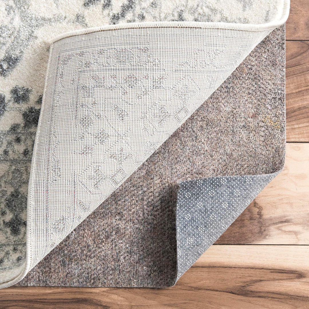 nuLOOM Ultra Premium Eco Friendly Non-Slip Felt Thick Rug Pad, 10' Round, Grey, 10' Round