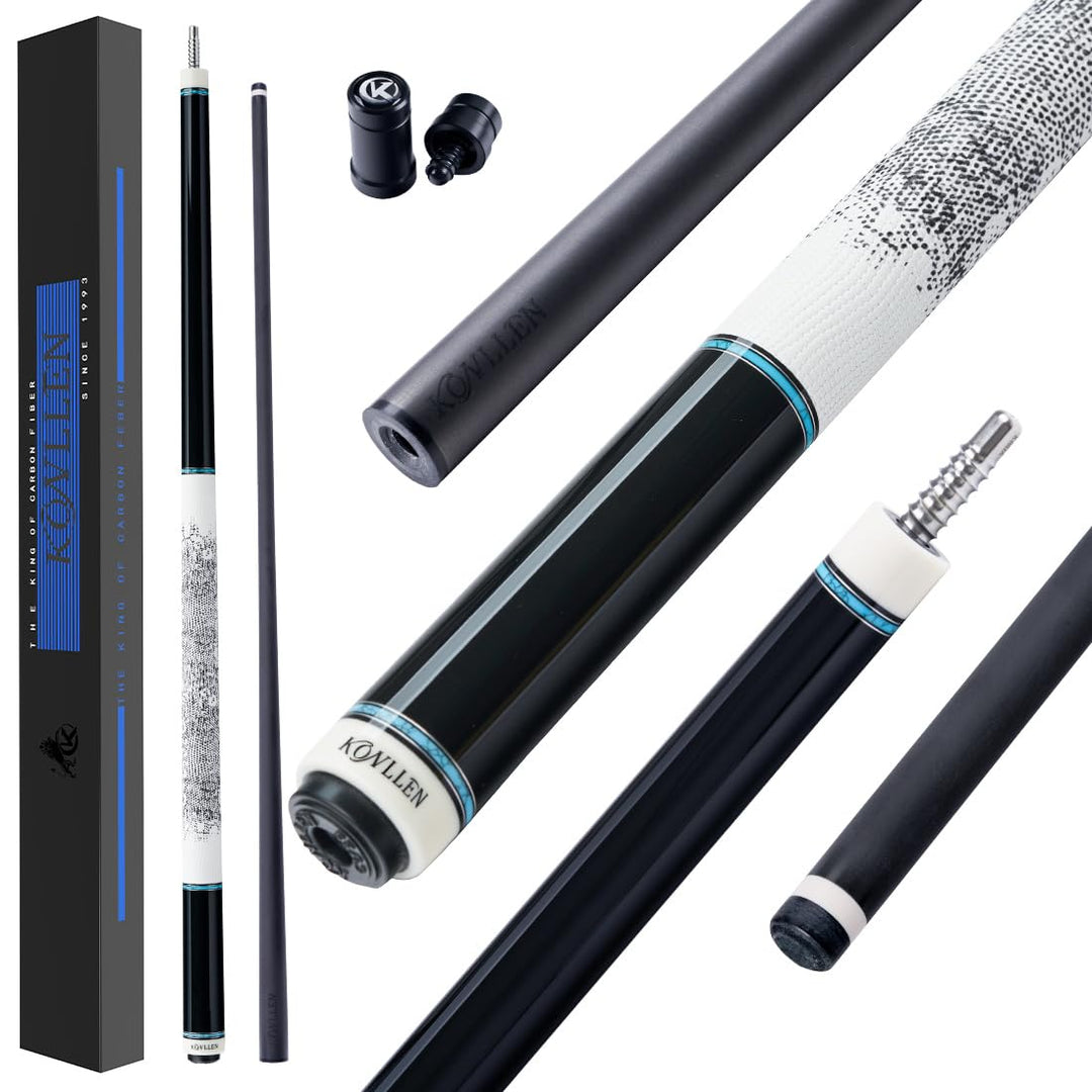 KONLLEN Billardqueue aus Carbonfaser, 147cm, professionelles Billardqueue für Erwachsene, Vollcarbon
