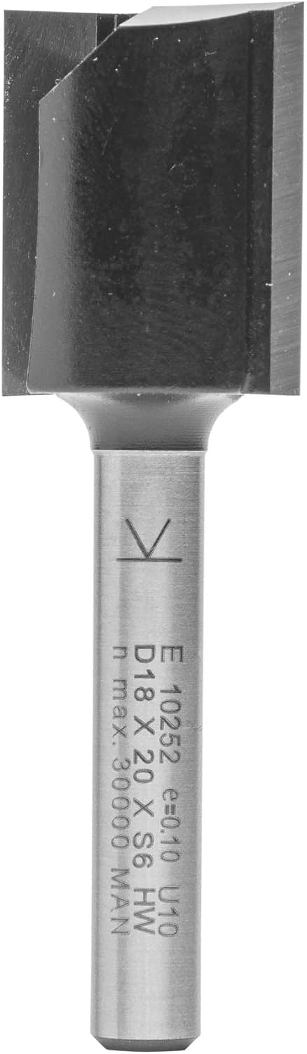 ENT 10252 Nutfräser HW, Schaft (S) 6 mm, Durchmesser (D) 18 mm, NL 20 mm, SL 32 mm, GL 52 mm D=18 /