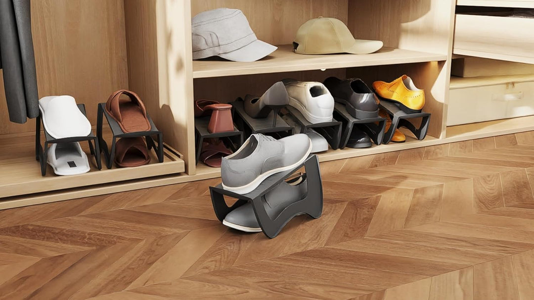 XMTECH Platzsparender Schuhorganizer 30 Stück, rutschfeste Schuhhalter aus hochwertigem PP, Schuhsch