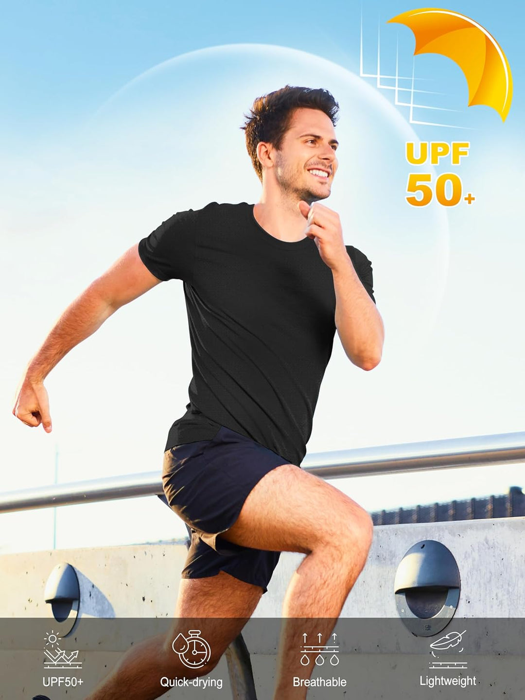 UV Schutz Tshirt Herren 3 Pack UPF 50+ Sonnenschutz Functional Sleeve Schwimmen T-Shirts Rash Guard