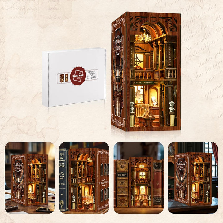 LUMYCE Book Nook Kit für Erwachsene Holzpuzzle DIY Miniatur Haus 3D Puppenhaus - Buchstütze für Büch
