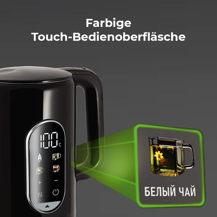 Edelstahl Wasserkocher mit Temperatureinstellung (40-100°C) | RED Colorsense A11E Teekocher 1,7L 200