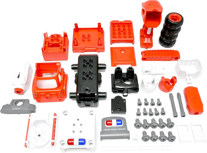 Lexibook, Crosslander® Fireman RC, Funkferngesteuertes Feuerwehrauto zum Zusammenbauen, 3 mögliche K