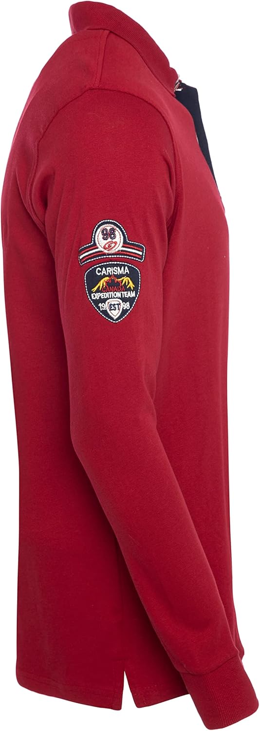 Carisma Langarm Poloshirt für Herren Baumwolle • Herren Langarmshirt mit Stickerei • Angenehmes Regu