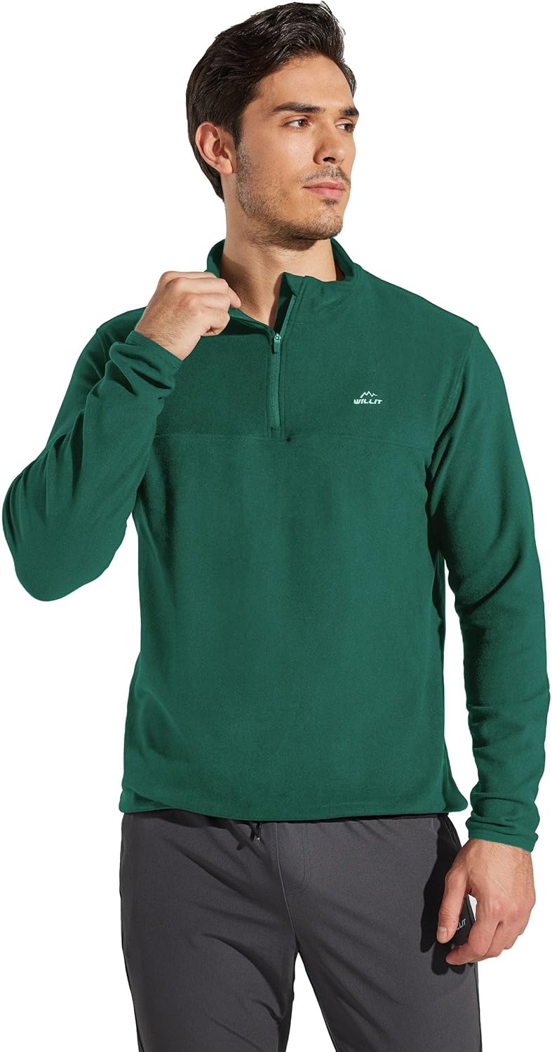WILLIT Pullover Herren Fleece Sweatshirt mit reissverschluss Fleecepullover Arbeitspullover Atmungsa