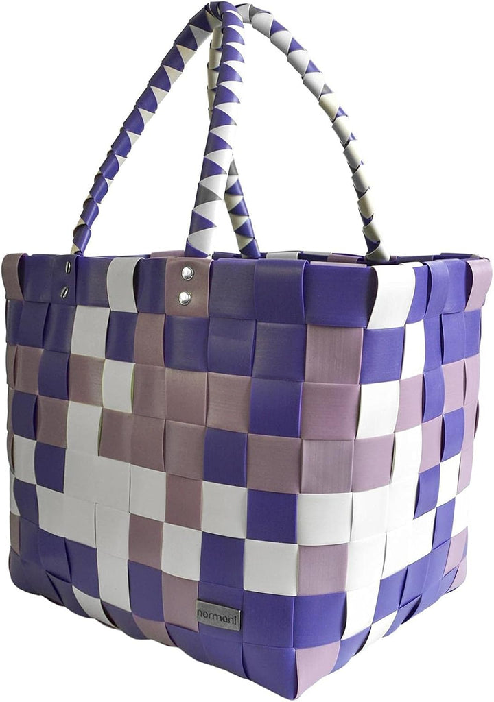 normani Einkaufskorb geflochten - wasserabweisend und robust Farbe Classic/Lavendel Classic / Lavend