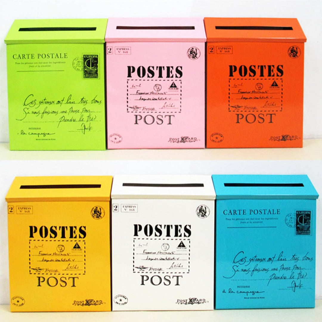 LOVIVER Stil Briefkasten Postkasten Mailbox Zeitungsbox, Gelb Gelb Gemustert, Gelb Gemustert