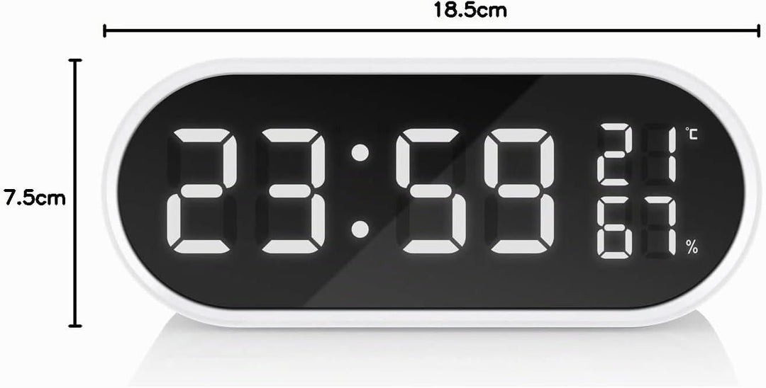 Hyundai Digitaler Wecker HYUAC331W I LCD Display I Uhrzeit I Datum I Weckfunktion I Innentemperatur