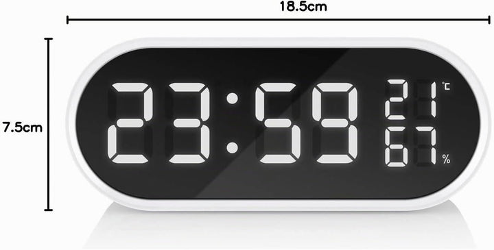 Hyundai Digitaler Wecker HYUAC331W I LCD Display I Uhrzeit I Datum I Weckfunktion I Innentemperatur