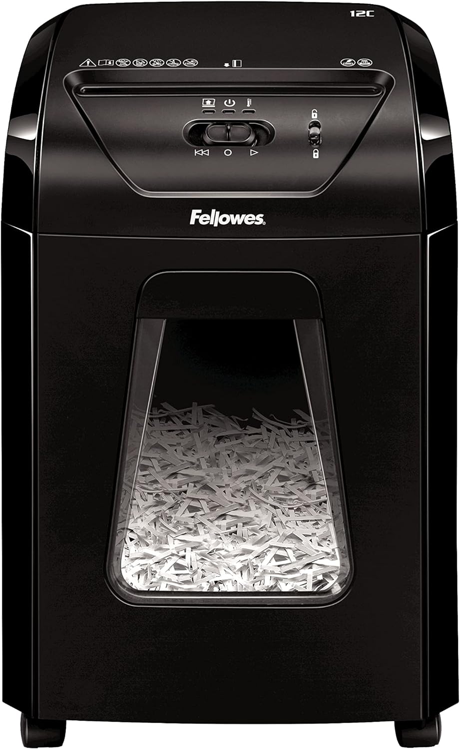 Fellowes Aktenvernichter Powershred 12C, 12 Blatt 4x40mm Partikelschnitt (P-4), mit Sicherheitssperr