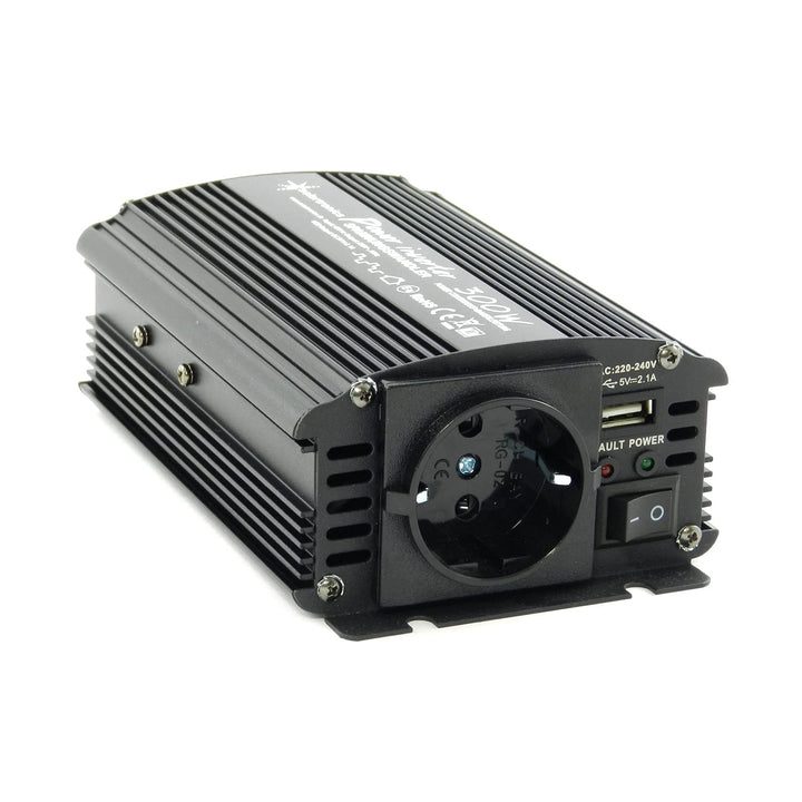 solartronics Spannungswandler Wechselrichter Intverter NM 300-5000 Watt 12V zu 230V schwarz USB Schu
