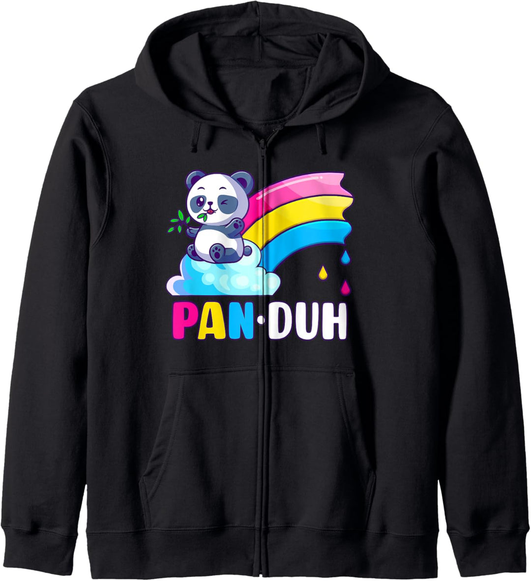 Pansexueller Panda mit Regenbogen, pansexuelle Flaggenfarben Kapuzenjacke