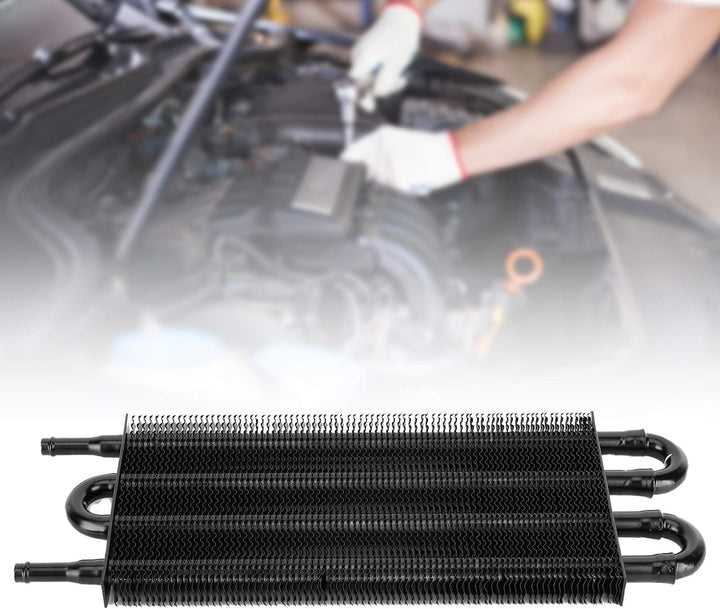 BOROCO Universal-Ölkühler-Kühler-Kit, 4-reihiges Aluminium-Ölkühler-Getriebe-Servolenkungs-Kühler-Ko