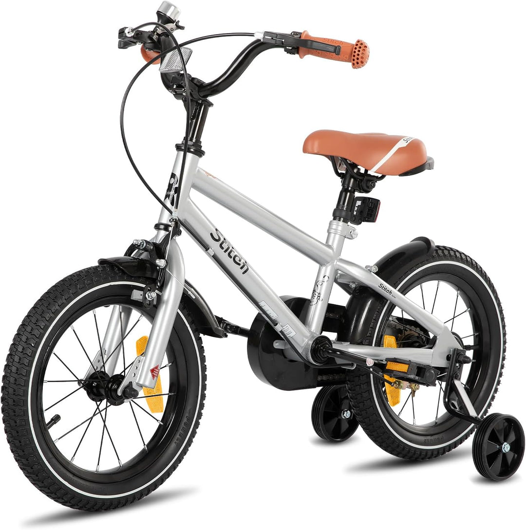 STITCH Kinderfahrrad für 3-9 Jahre Mädchen &amp; Jungen, 14/16/18 Zoll Kinderfahrrad mit Stabilisatoren