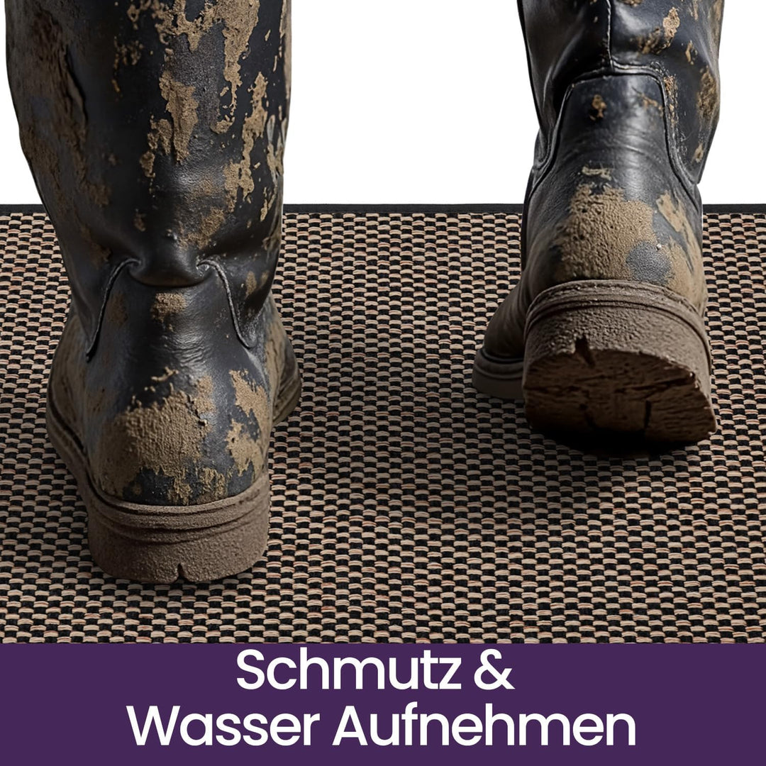 DEXI Fussmatte Innen 60 x 90 cm, rutschfest Schmutzfangmatte mit Gummirücken, absorbierend Fussmatte