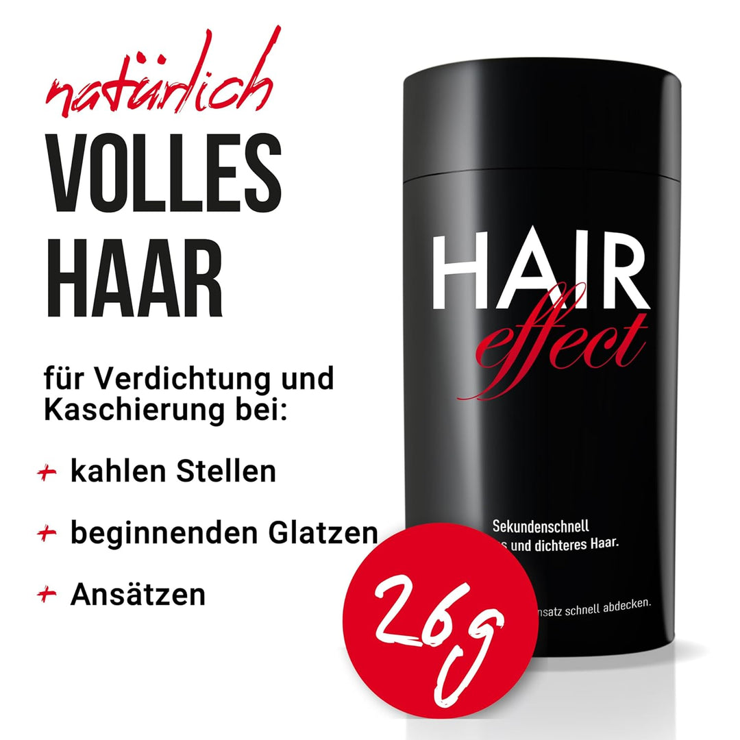 Hair Effect – Volles Haar in Sekunden! Premium Streuhaar 26g | Schütthaar zur Haarverdichtung und An