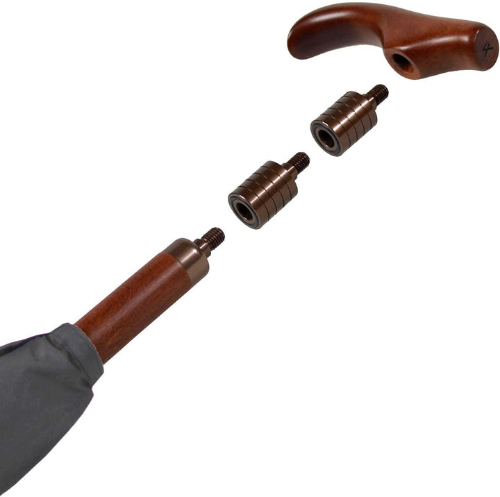 iX-brella Stützschirm höhenverstellbar mit Holzgriff - grau, Grau