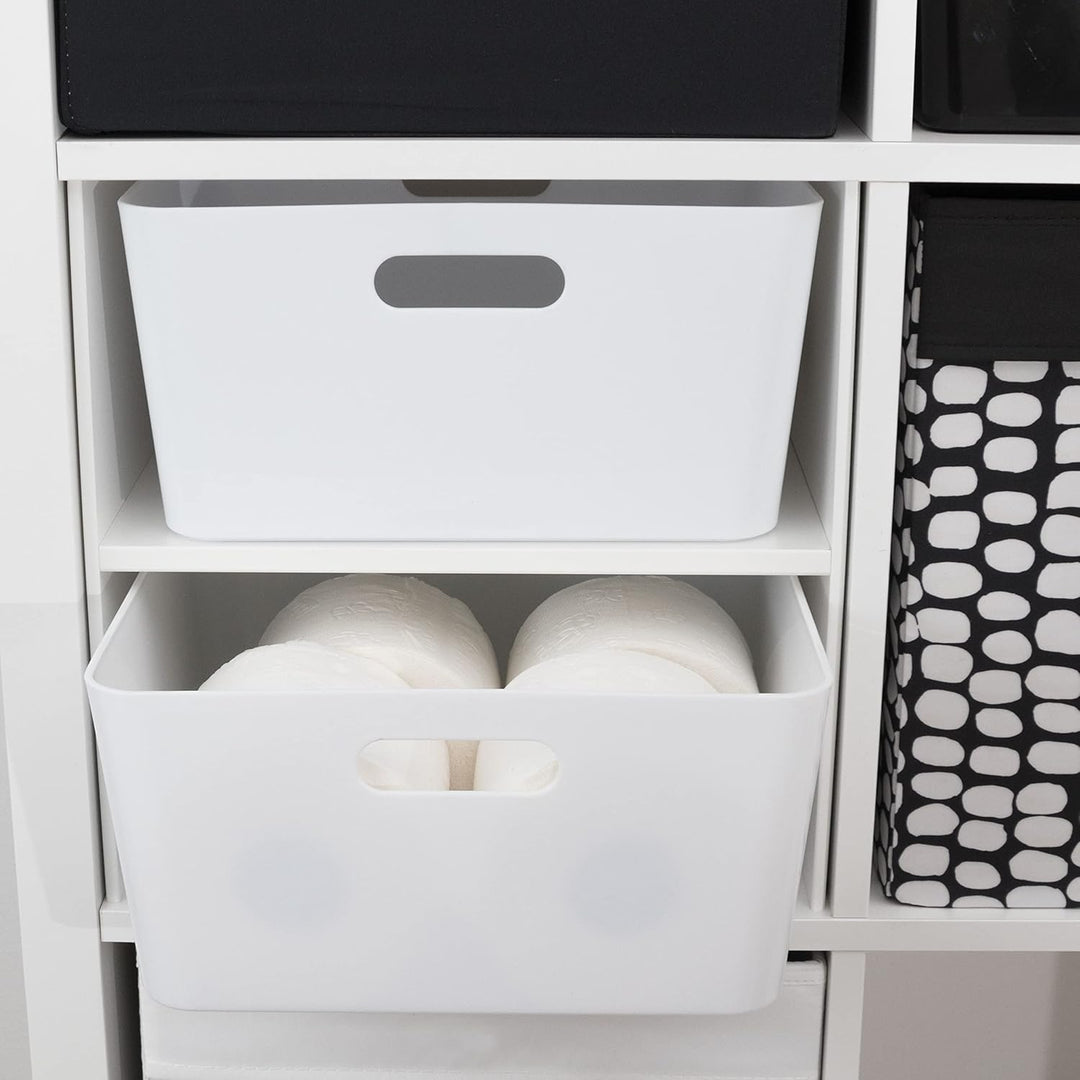 #11 2x Ordnungsbox - 15 cm hoch - Anthrazit - 30 x 30 cm - Ordnungskorb - Regalorganizer Wandregal B