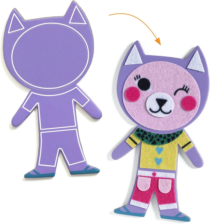 Djeco Kreativ-Mosaikset Funky Family - Sticker und Magnete FSC Mix